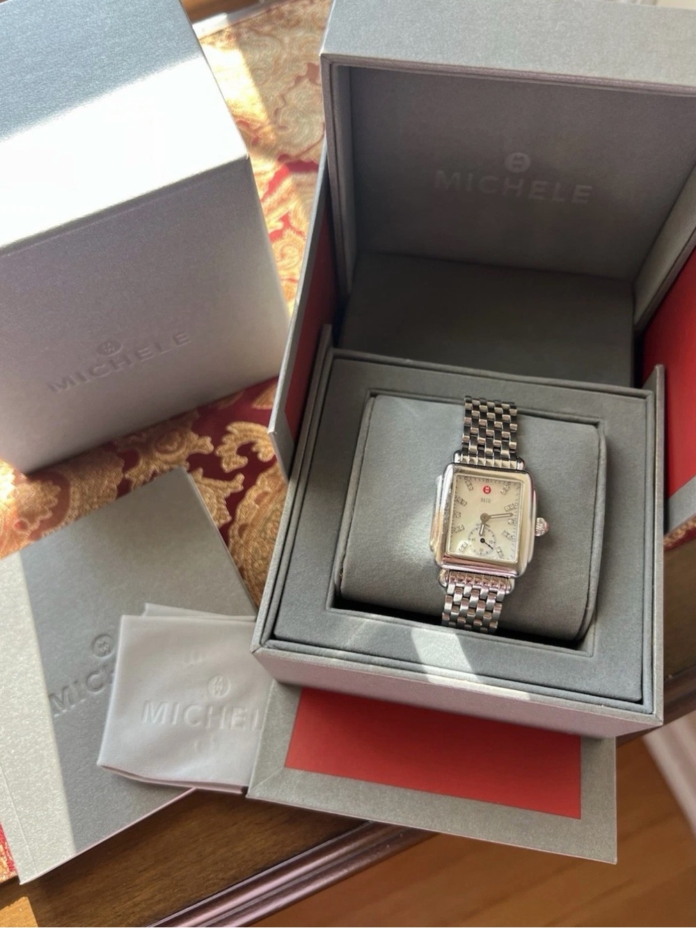 Michele Deco .08 Carat Diamond 29mm Stainless Steel Watch MW06V00A0046